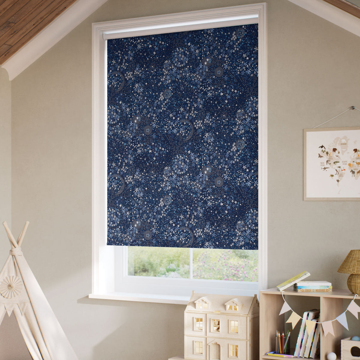 ColorizedZoom Adelajda Nighttime Blue Roller Blind 5351