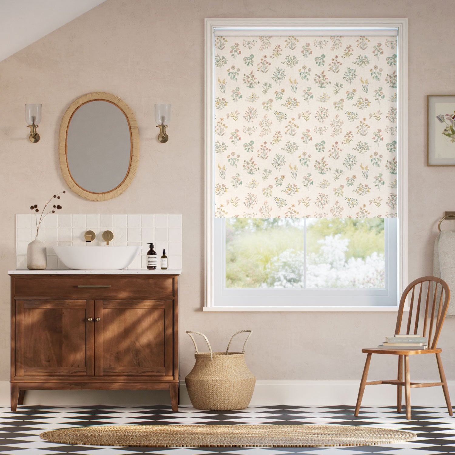 Colorized Shepherdly Meadow Birch Roller Blind 5379