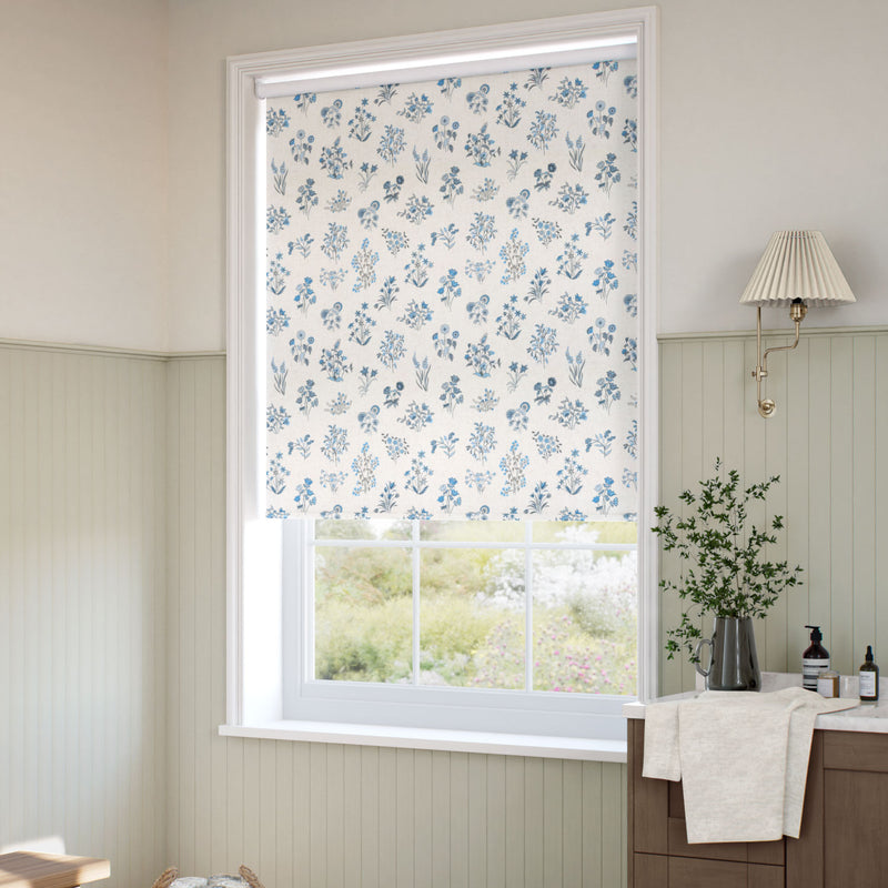 ColorizedZoom Twist2Go Shepherdly Meadow China Blue Roller Blind 5410