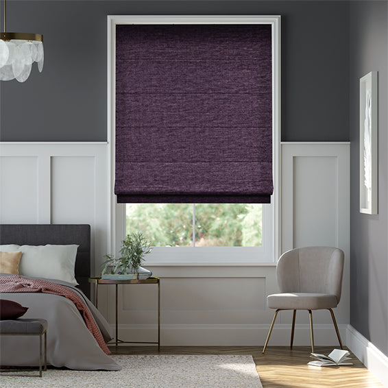 Colorized Plush Chenille Amethyst  Roman Blind 6651
