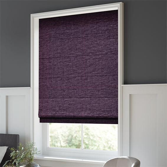 ColorizedZoom Plush Chenille Amethyst  Roman Blind 6651