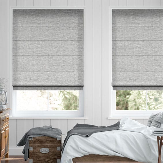 Colorized Plush Chenille Soft Grey Roman Blind 6652