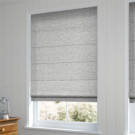 ColorizedZoom Plush Chenille Soft Grey Roman Blind 6652