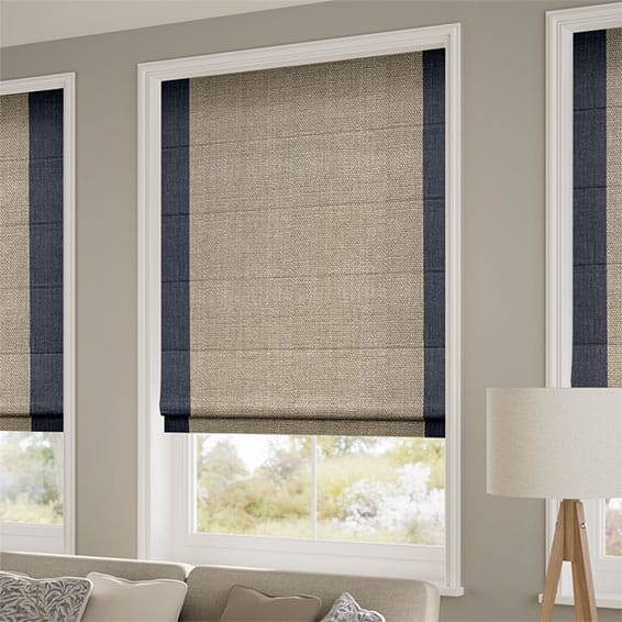ColorizedZoom Manor Navy Roman Blind 6659