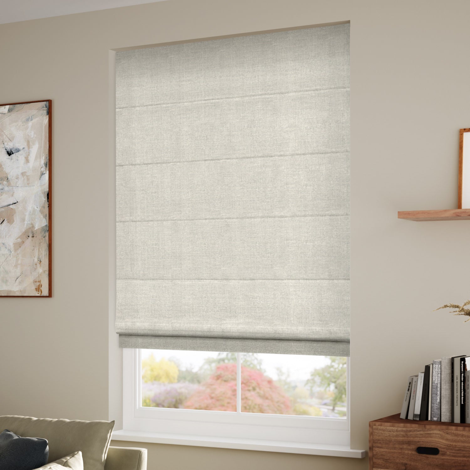 ColorizedZoom Paleo Linen Ecru  Roman Blind 6666