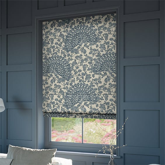 ColorizedZoom Pinion Vintage Linen Storm Blue Roman Blind 6689