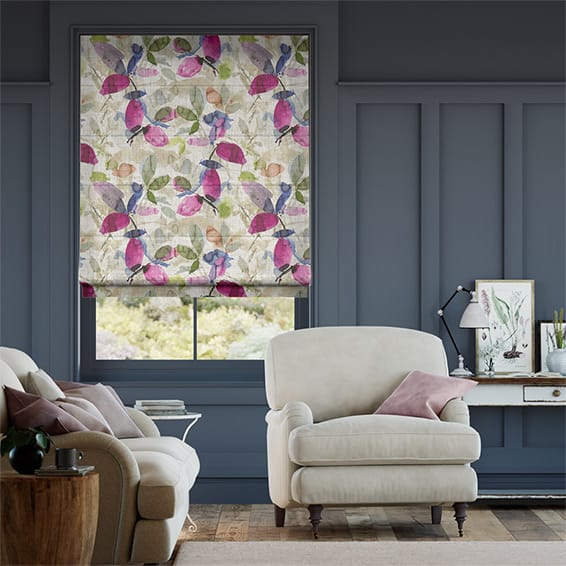 Colorized Hadley Linen Vintage Violet Roman Blind 6709