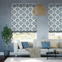 Colorized Baroque Cobalt Blue Roman Blind 6721