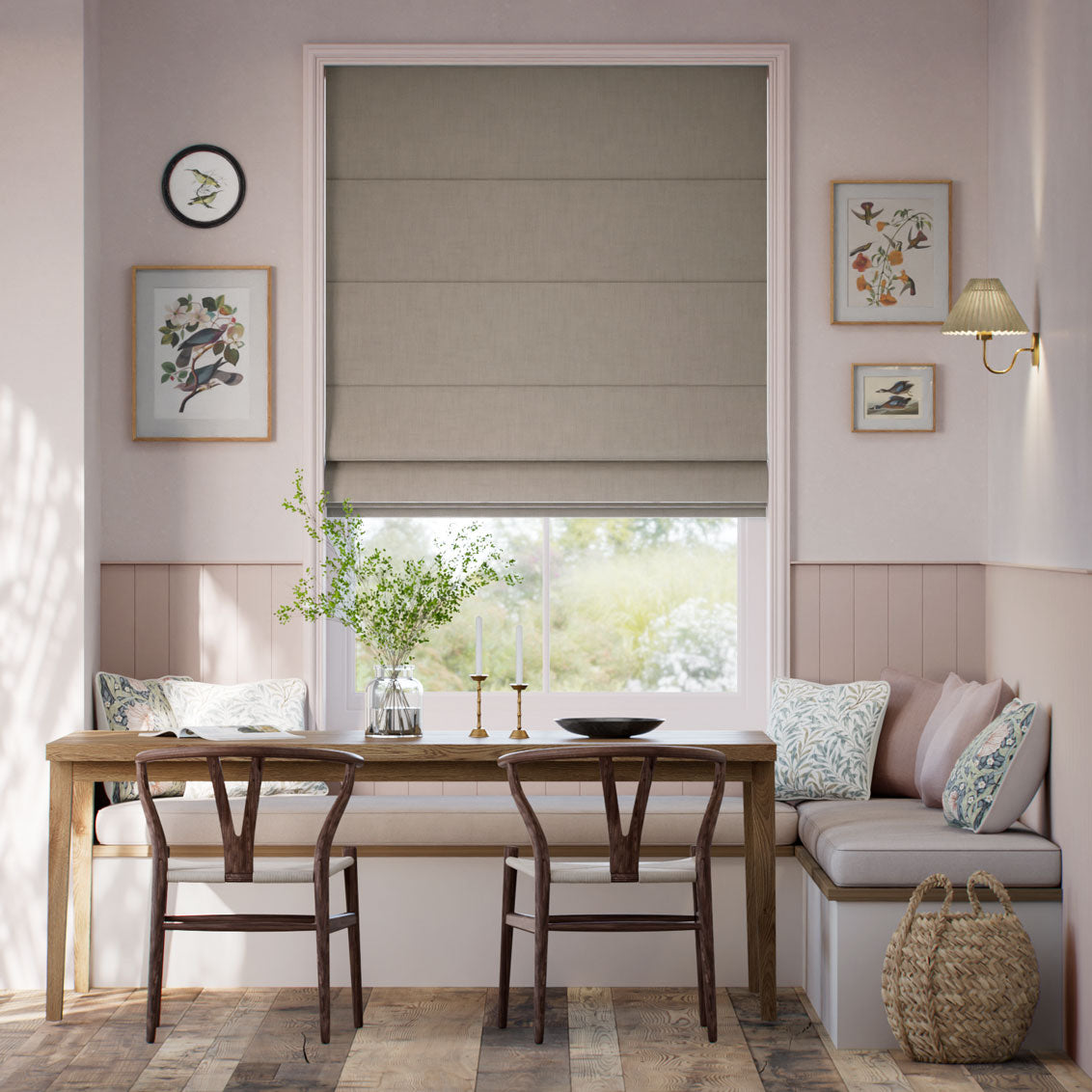 Colorized Bijou Linen Taupe  Roman Blind 6737