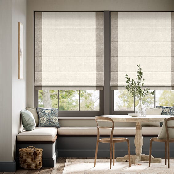 Colorized Puritan Dove White Roman Blind 6853