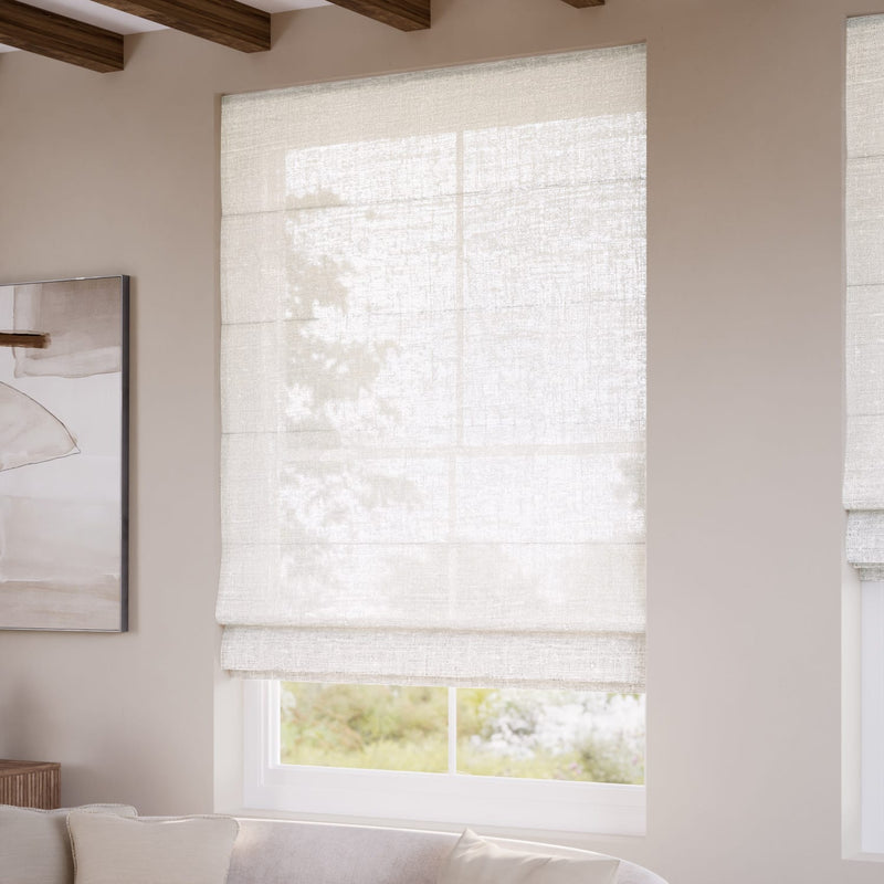 ColorizedZoom Ionian Voile Cloud White Roman Blind 6866