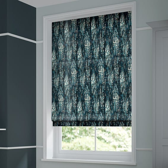 ColorizedZoom Trinity Velvet Electric Blue Roman Blind 6869