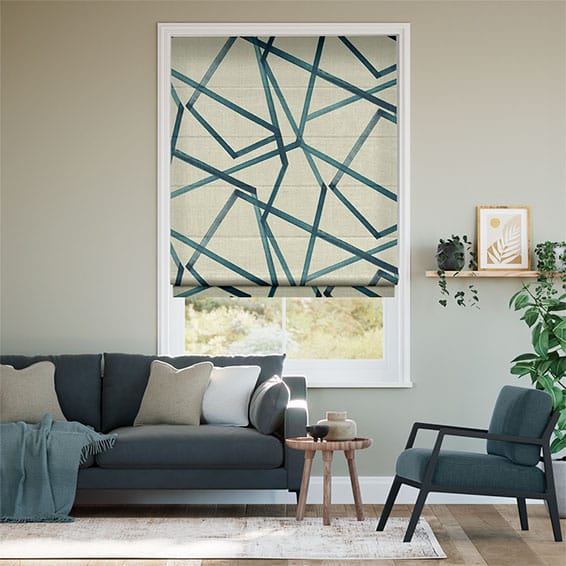 Colorized Sumi Indigo Roman Blind 6878