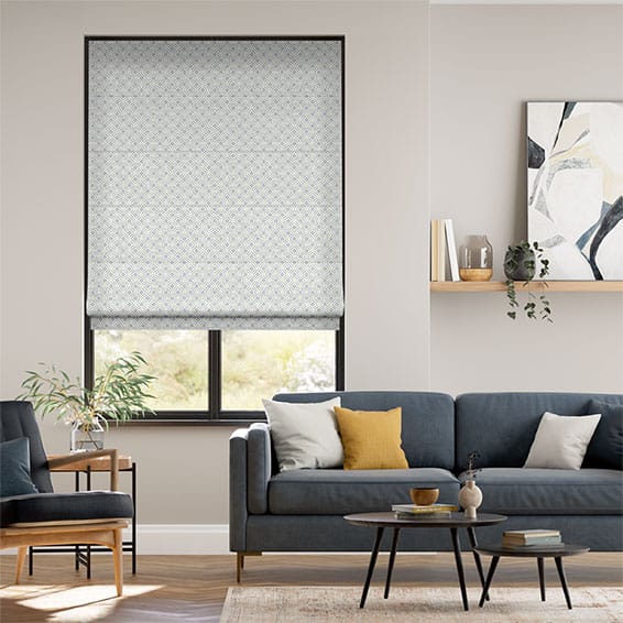 Colorized Fretwork Diamond Pebble Roman Blind 6901