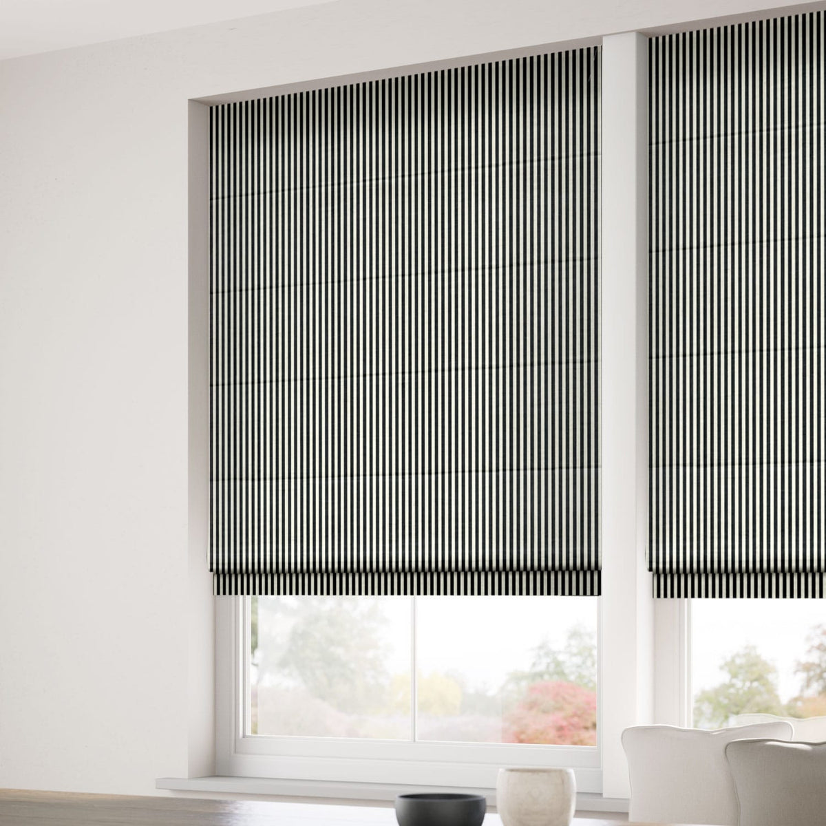 ColorizedZoom Candy Stripes Jet Roman Blind 6925