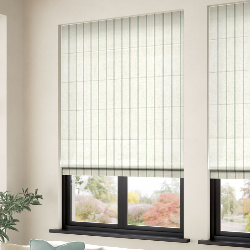 ColorizedZoom Twill Stripe Duck Egg  Roman Blind 6973