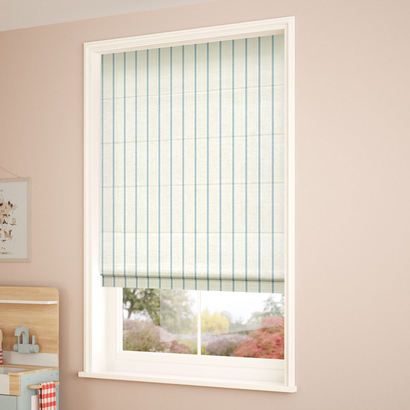 ColorizedZoom Twill Stripe Sky Blue  Roman Blind 6974