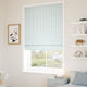 ColorizedZoom Tiger Stripe Blue Eggshell Roman Blind 7020