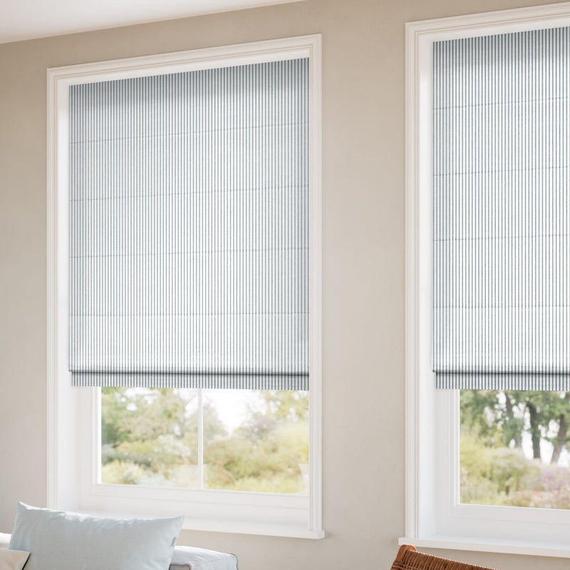ColorizedZoom Devon Stripe Ocean Blue Roman Blind 8753
