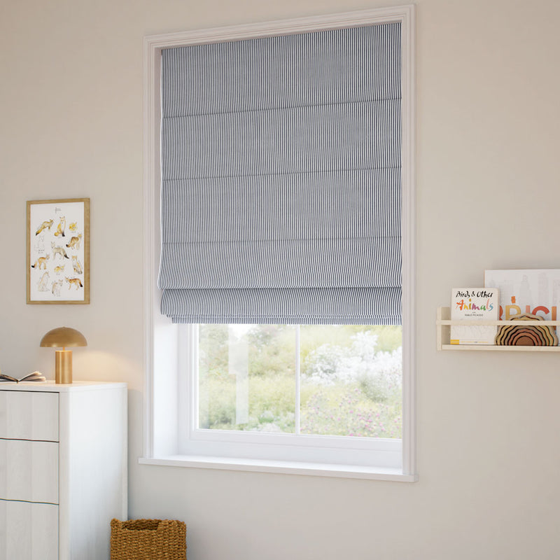 ColorizedZoom Devon Stripe Maritime Blue Roman Blind 7039