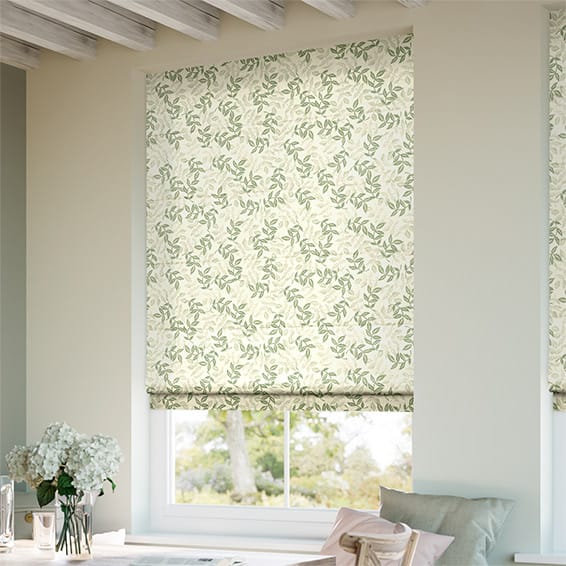 ColorizedZoom Large Rosehip Leaf Light Green Roman Blind 7050