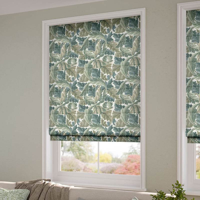 ColorizedZoom William Morris Acanthus Celadon Roman Blind 7068