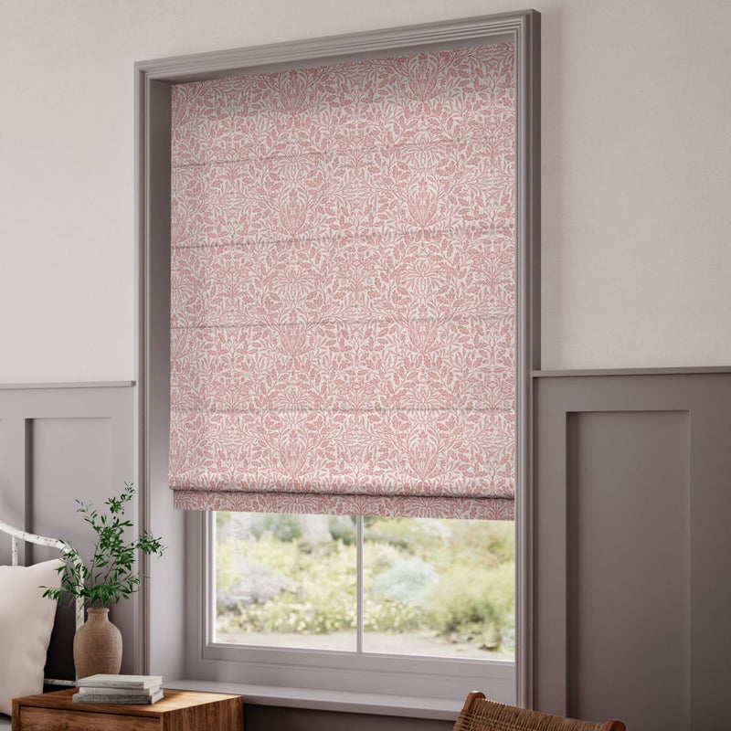 ColorizedZoom William Morris Acorn Vintage Rose Roman Blind 7074