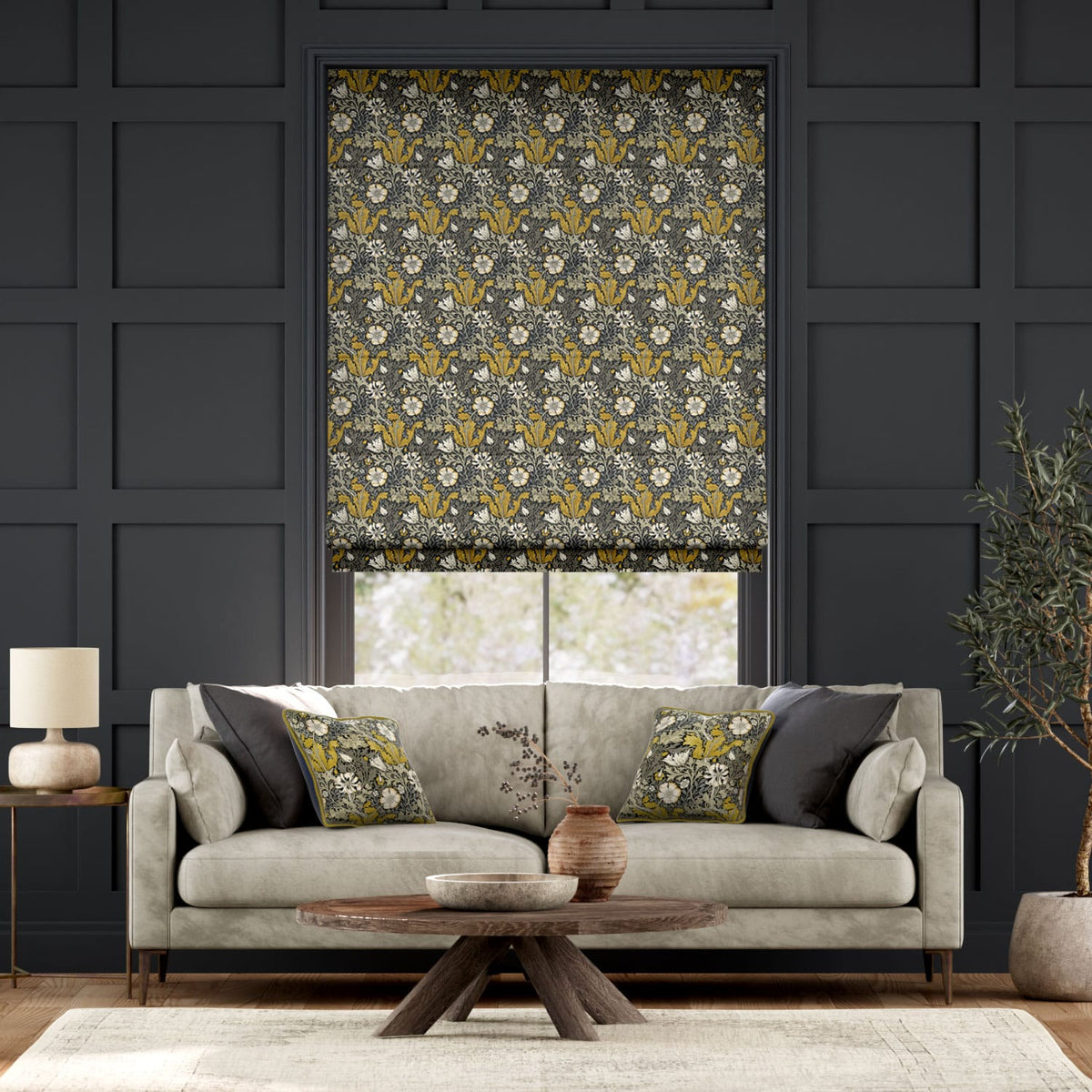 Colorized William Morris Compton Amber Roman Blind 7076