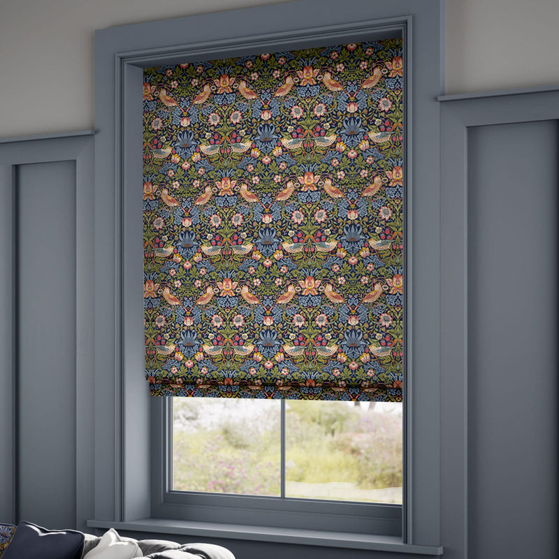ColorizedZoom William Morris Strawberry Thief Jewel Roman Blind Zoom 8951
