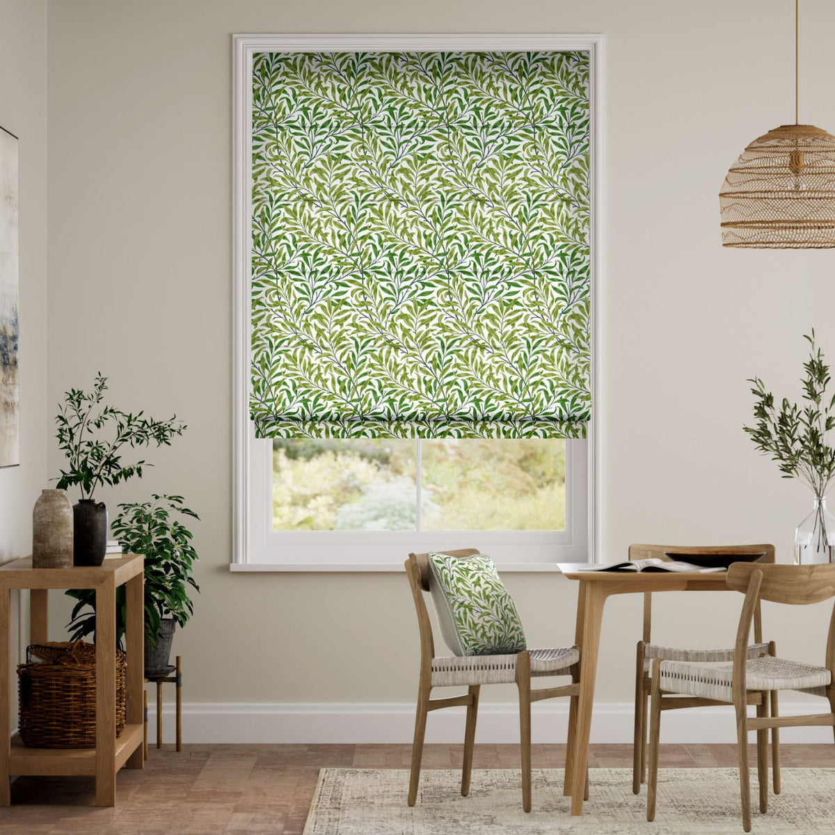 Colorized William Morris Willow Bough Vine Roman Blind 7104