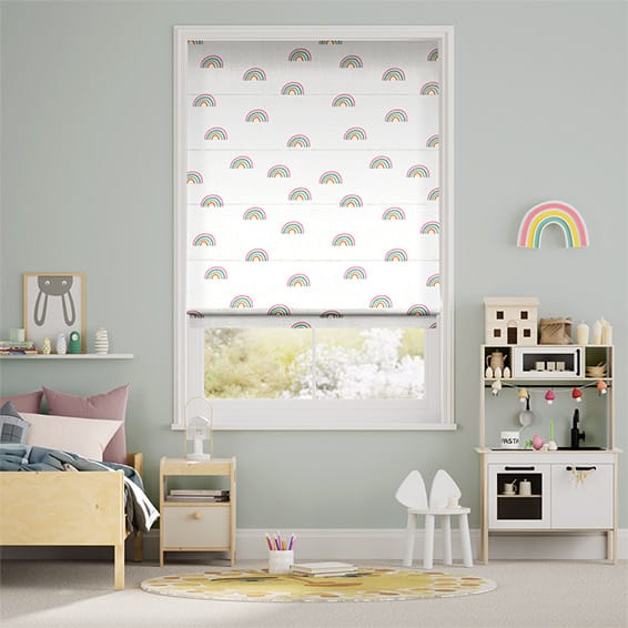 Colorized Tiny Rainbows Candy Roman Blind 7113