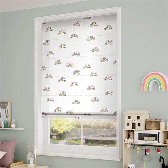 ColorizedZoom Tiny Rainbows Candy Roman Blind 7113