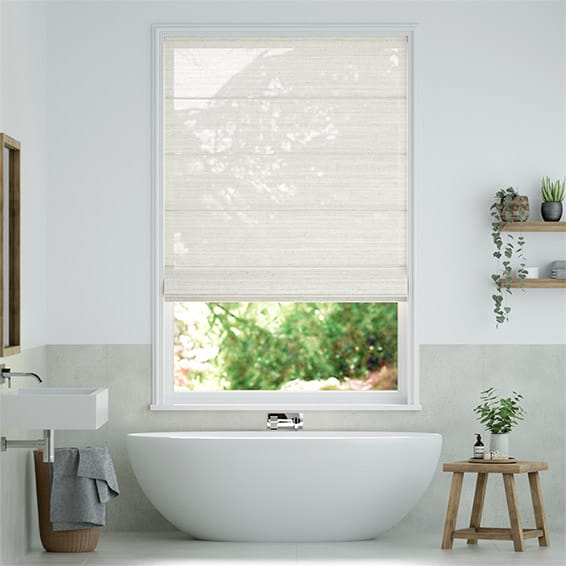 Colorized Lumiere Unlined Arcus Snow Roman Blind 7148