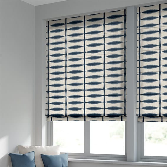 ColorizedZoom Shibori Dye Indigo Roman Blind 7248