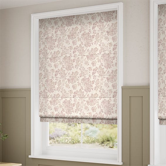 ColorizedZoom Aerie Damask Rose Roman Blind 7303