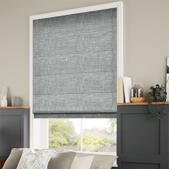 ColorizedZoom Electric Harlow Midnight Blue Roman Blind 7337