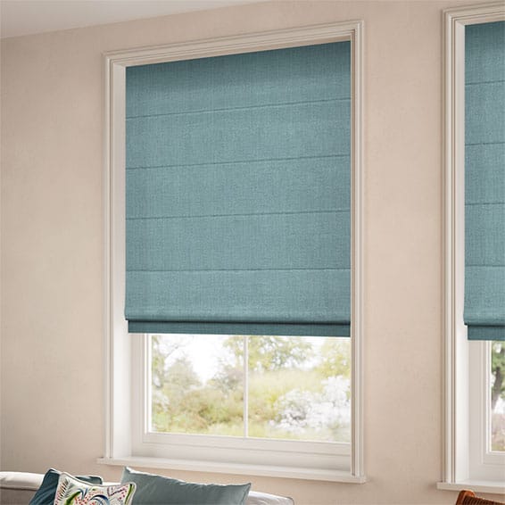 ColorizedZoom Electric Harrow Lagoon Blue Roman Blind 7339