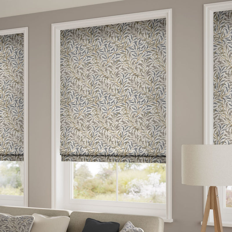 ColorizedZoom Electric William Morris Willow Bough Mink Roman Blind 7366