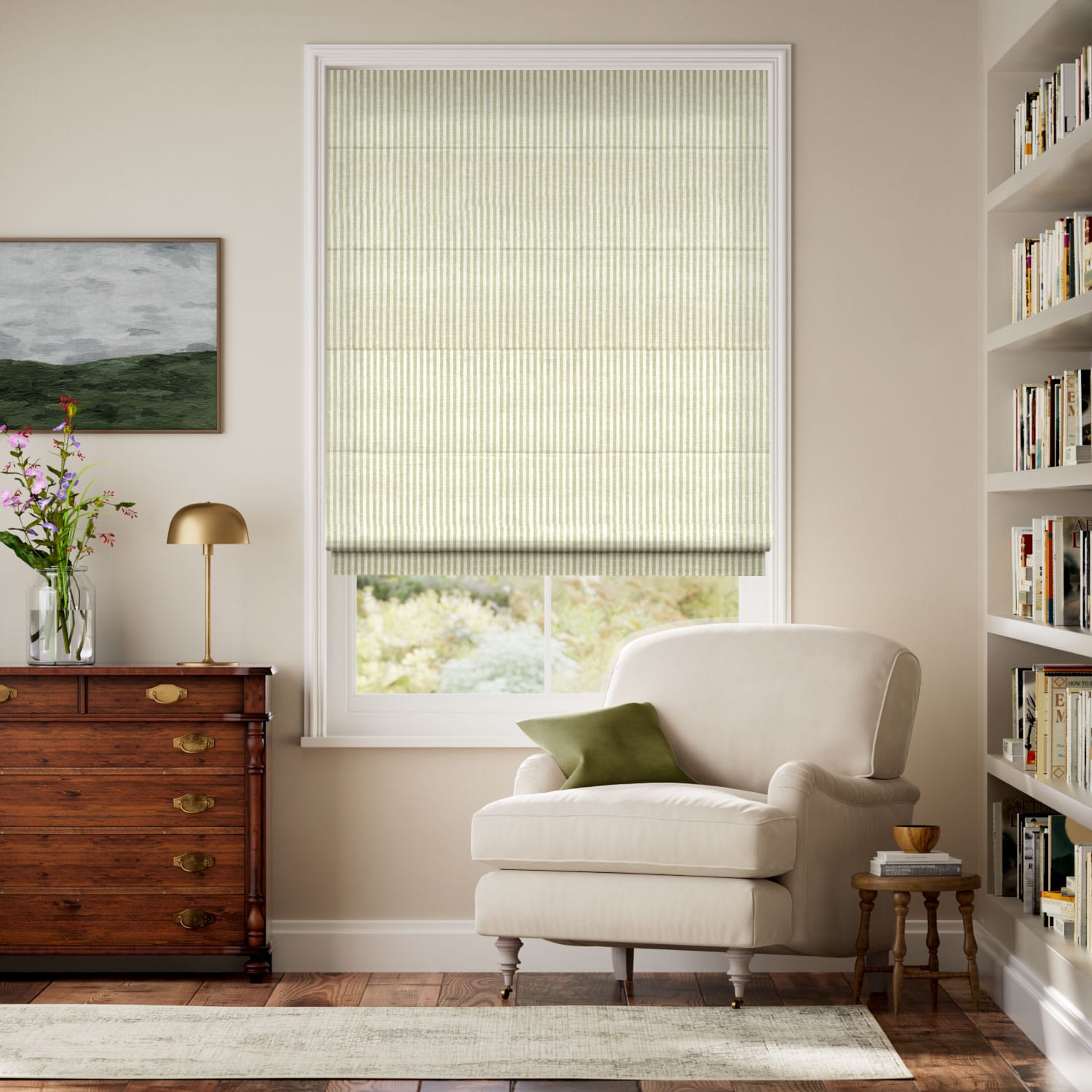 Colorized Ella Stripe Pistachio Roman Blind 8760