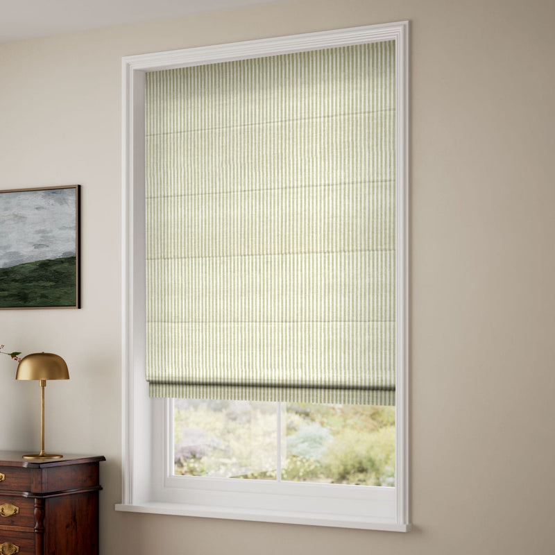 ColorizedZoom Ella Stripe Pistachio Roman Blind 8760
