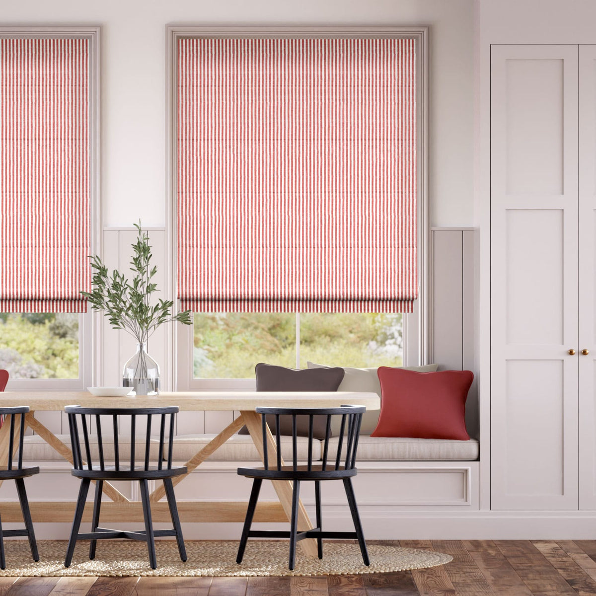 Colorized Ella Stripe Strawberry Roman Blind 7416