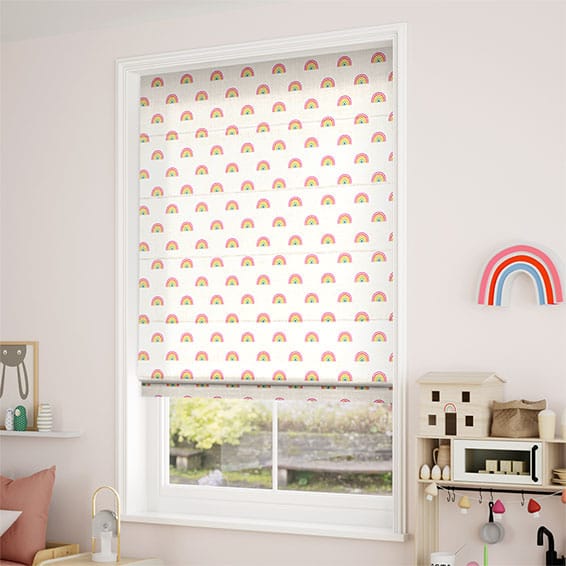ColorizedZoom Little Arches Rainbow Roman Blind 7458