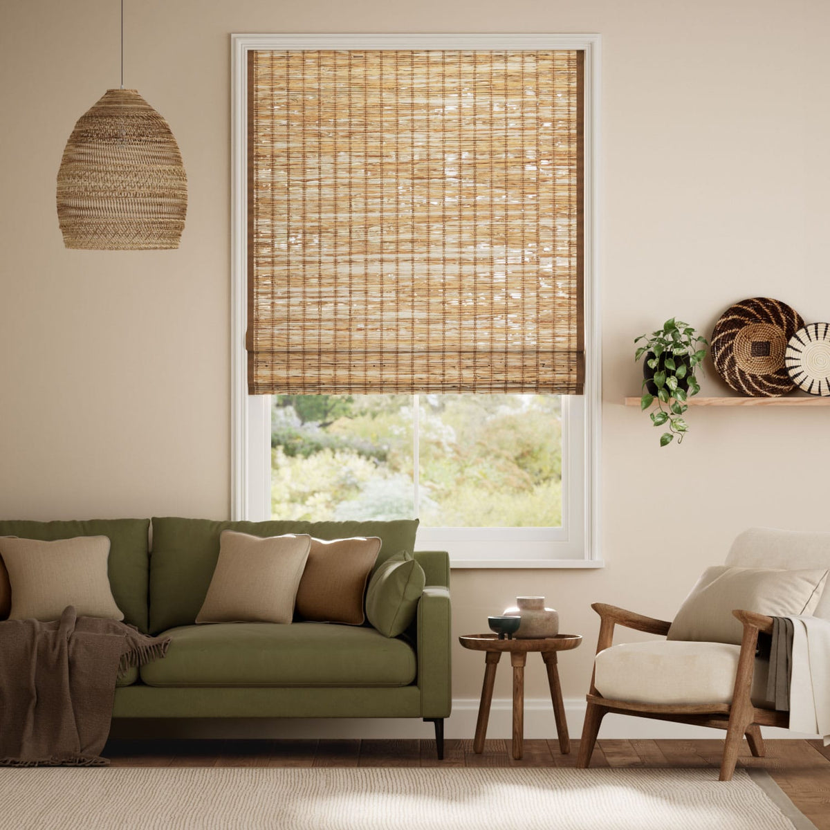 Colorized Leticia Cedar & Demerara Roman Blind 7568