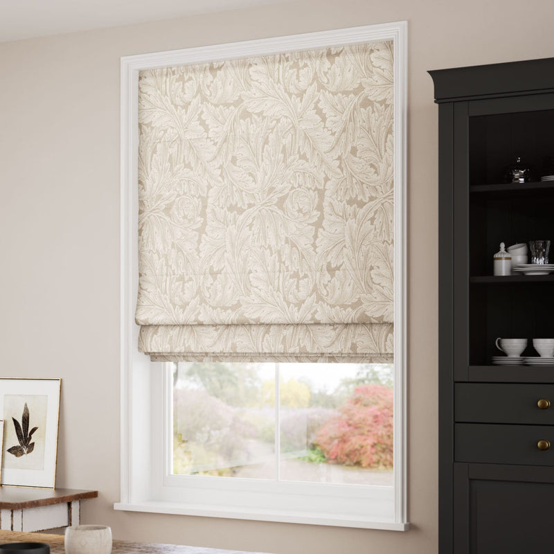 ColorizedZoom William Morris Acanthus Jacquard Soft Gold Roman Blind 7609