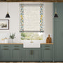 Colorized William Morris Fruit Citrus & Bijou Linen Oatmeal Roman Blind 7638