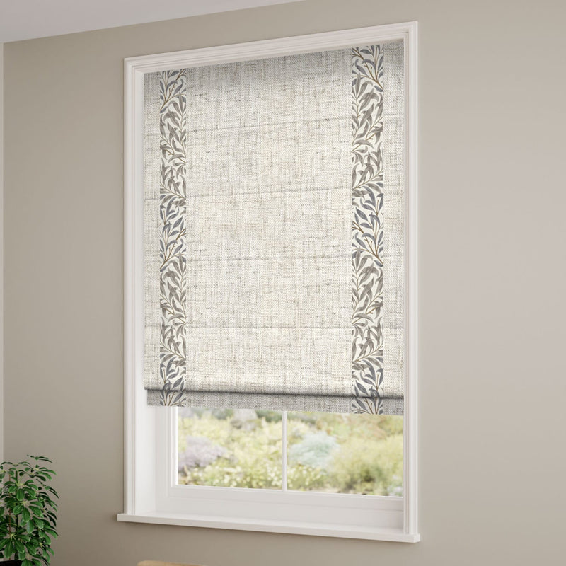 ColorizedZoom William Morris Willow Bough Mink & Bijou Linen Oatmeal Roman Blind 7646