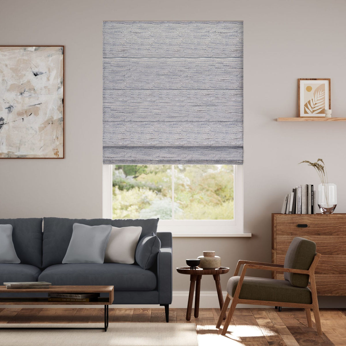 Colorized Cleo Cobalt Roman Blind 7661