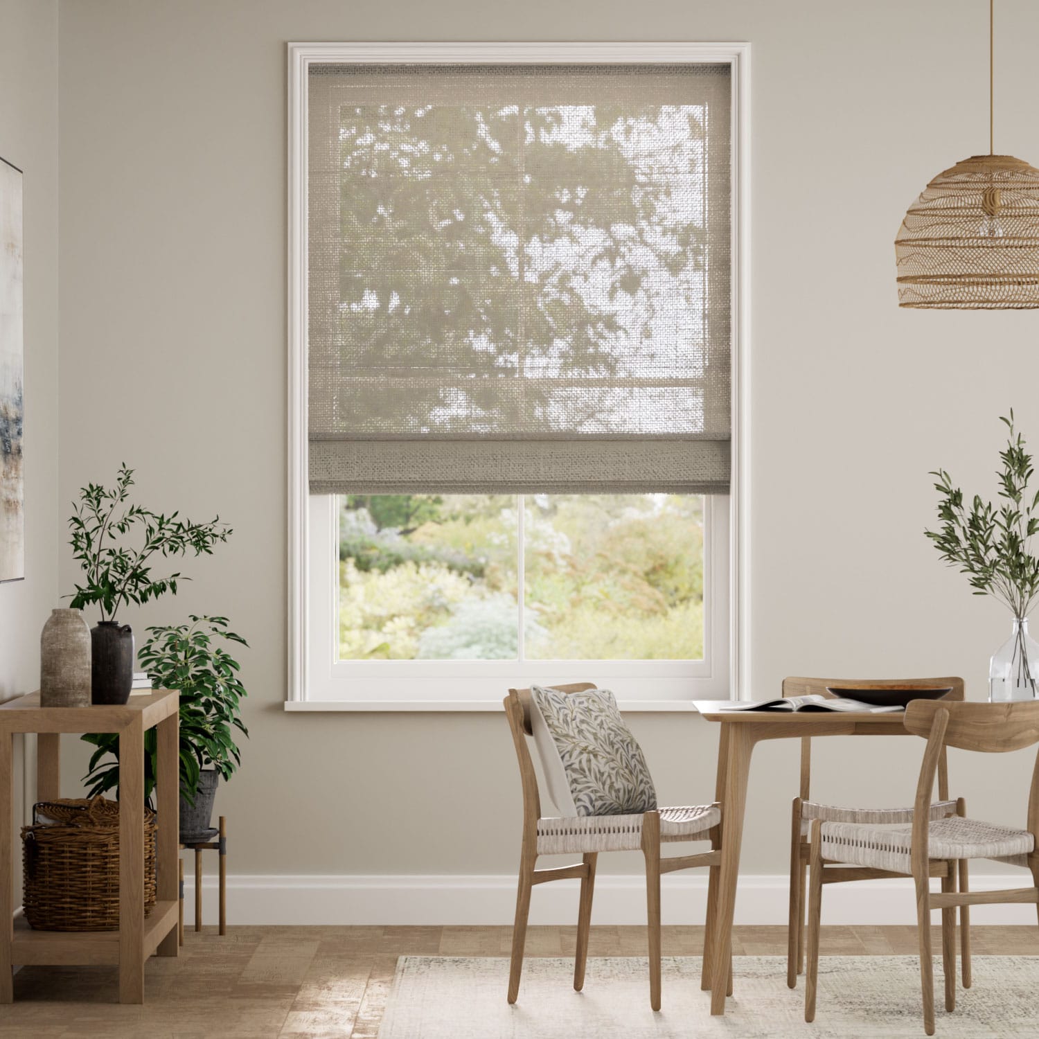 Colorized Lumiere Unlined Ariel York Stone Roman Blind 7679