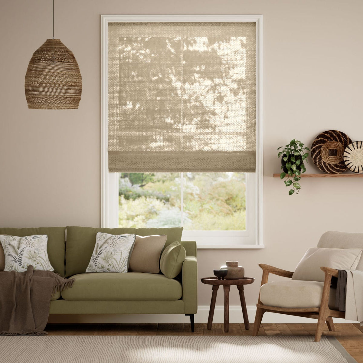 Colorized Lumiere Unlined Ariel Rye Roman Blind 7677