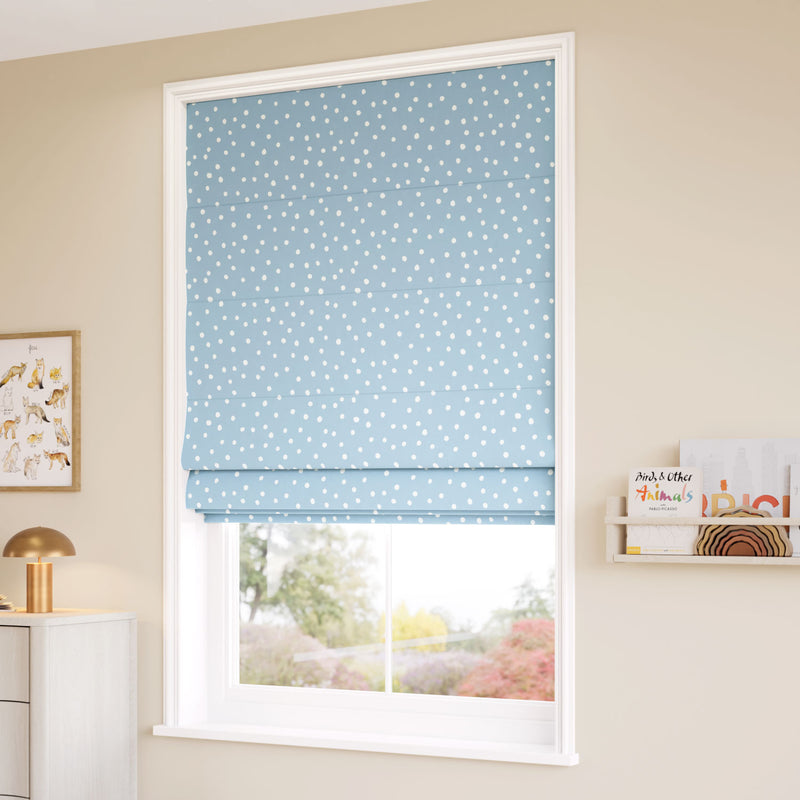 ColorizedZoom Dotty Dots Sky Blue  Roman Blind 7721